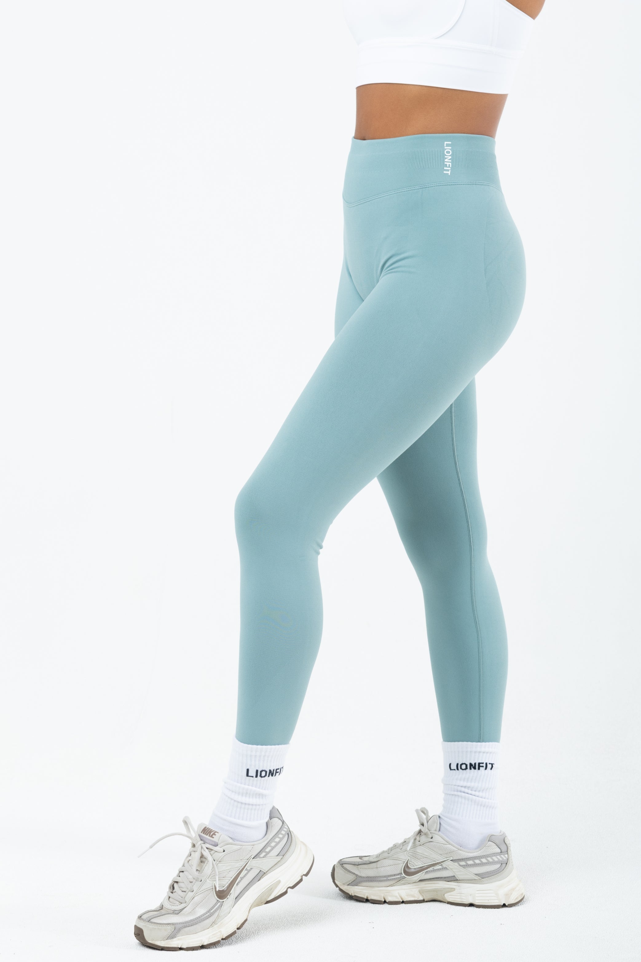 Kiara Seamless Mid Waist Leggings Sage Green