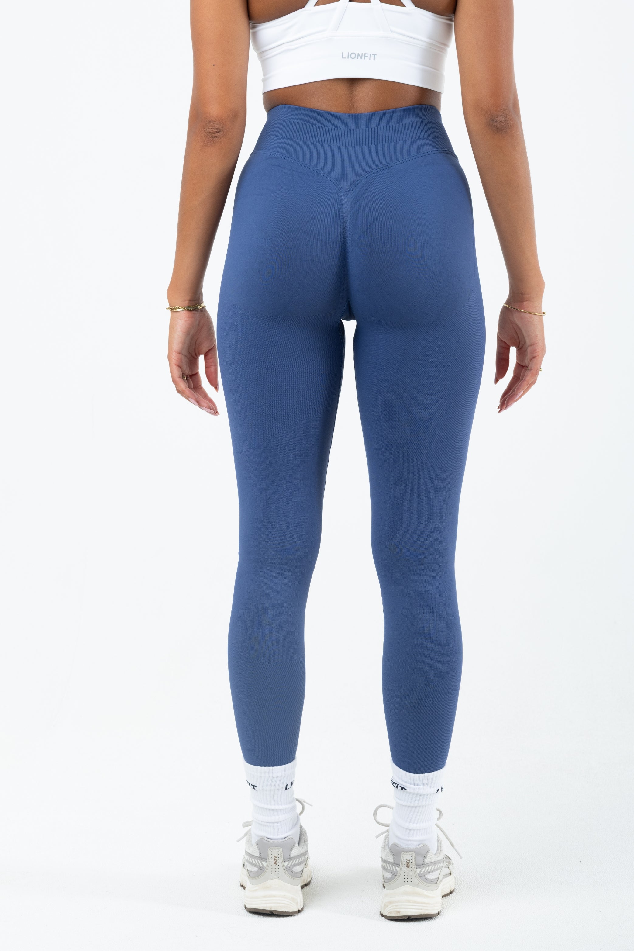 Kiara Seamless Mid Waist Leggings Mid Blue