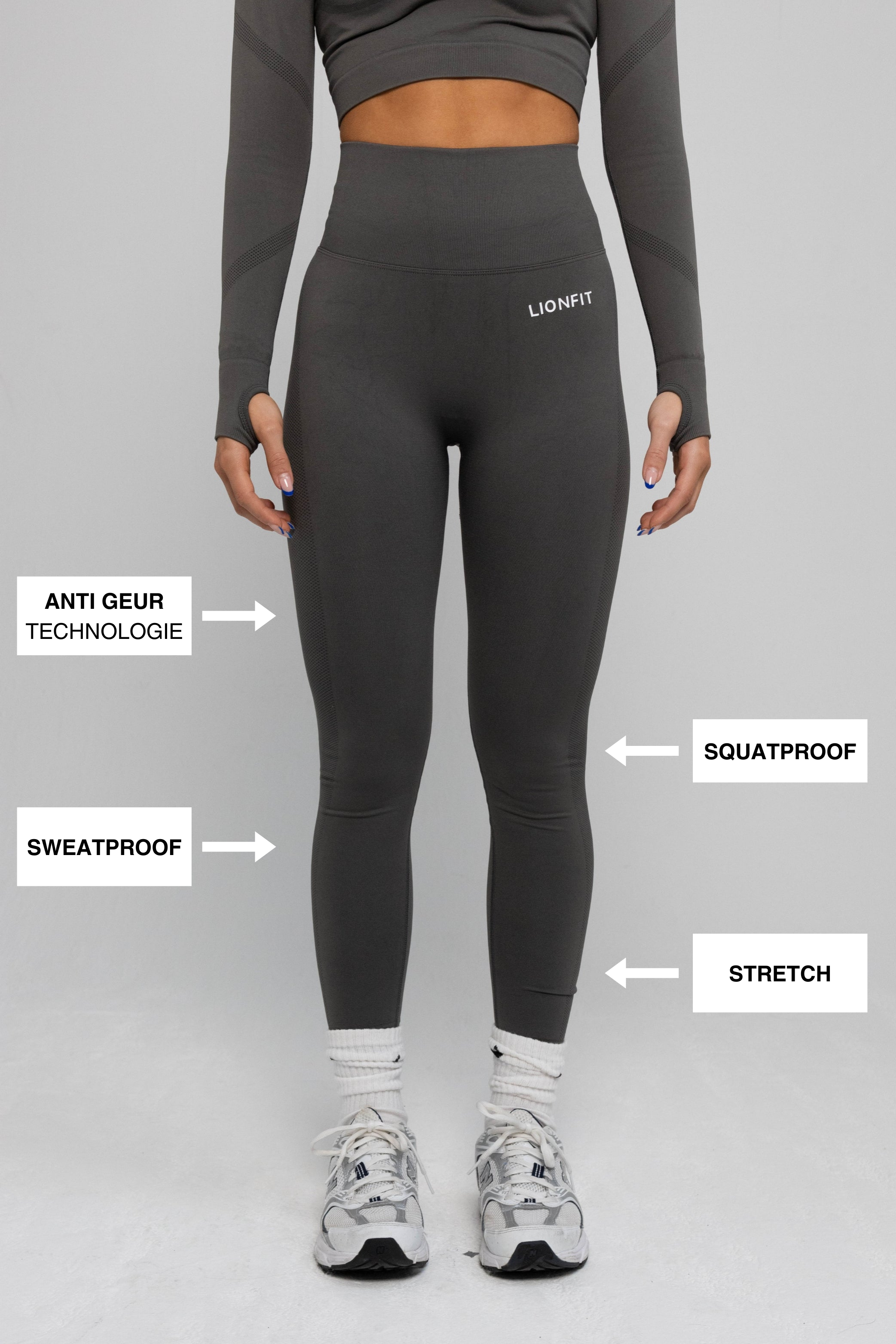 Nala Seamless Leggings Green Grey - Lionfit ®️