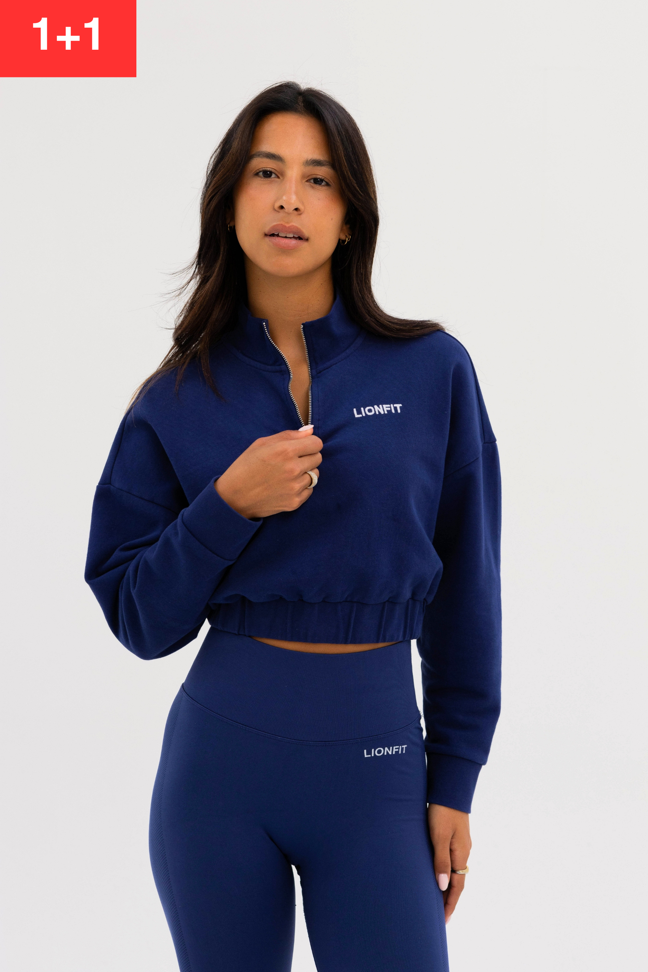 Kion Cropped Halfzip Sweat Dark Blue