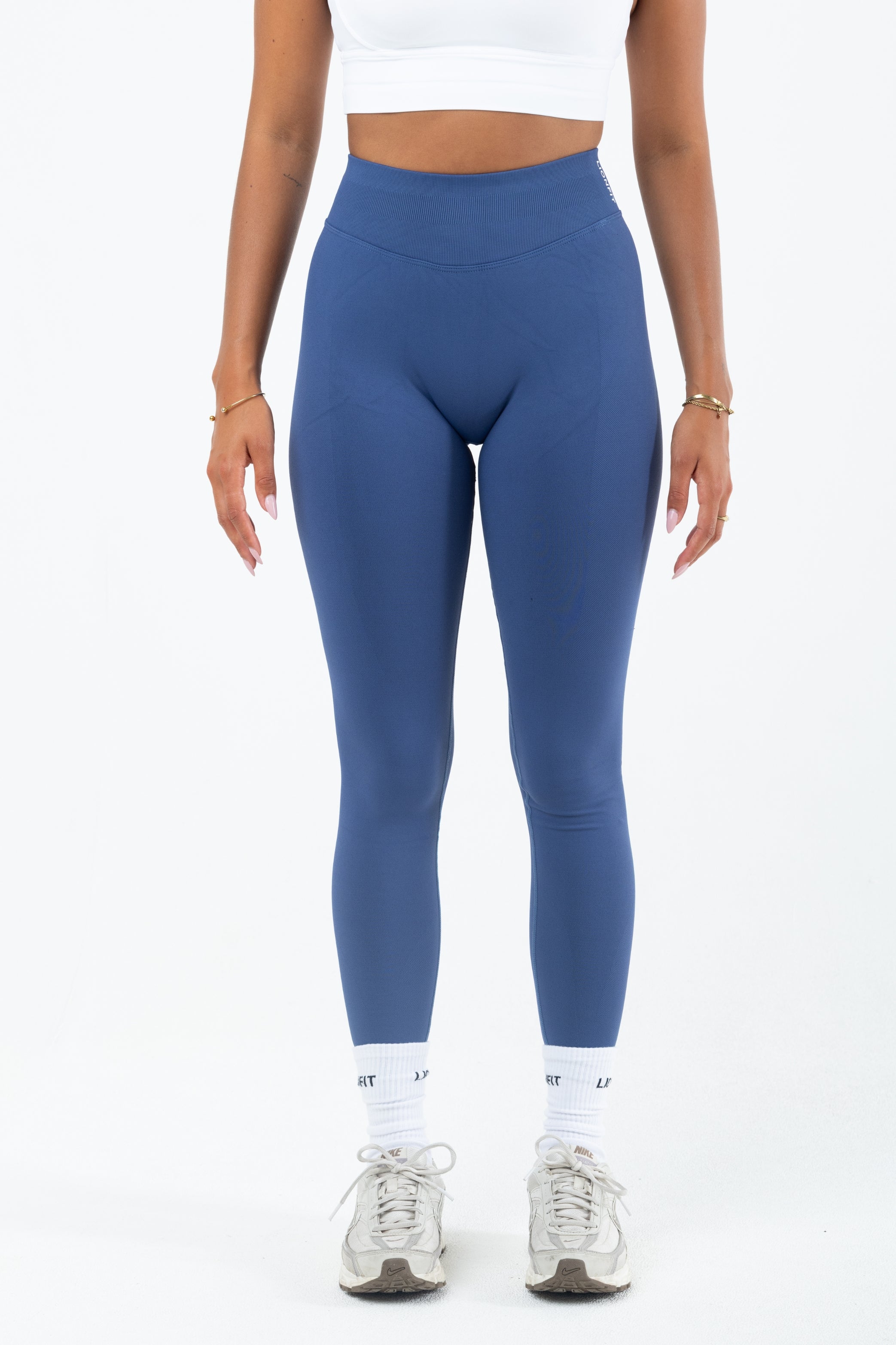 Kiara Seamless Mid Waist Leggings Mid Blue