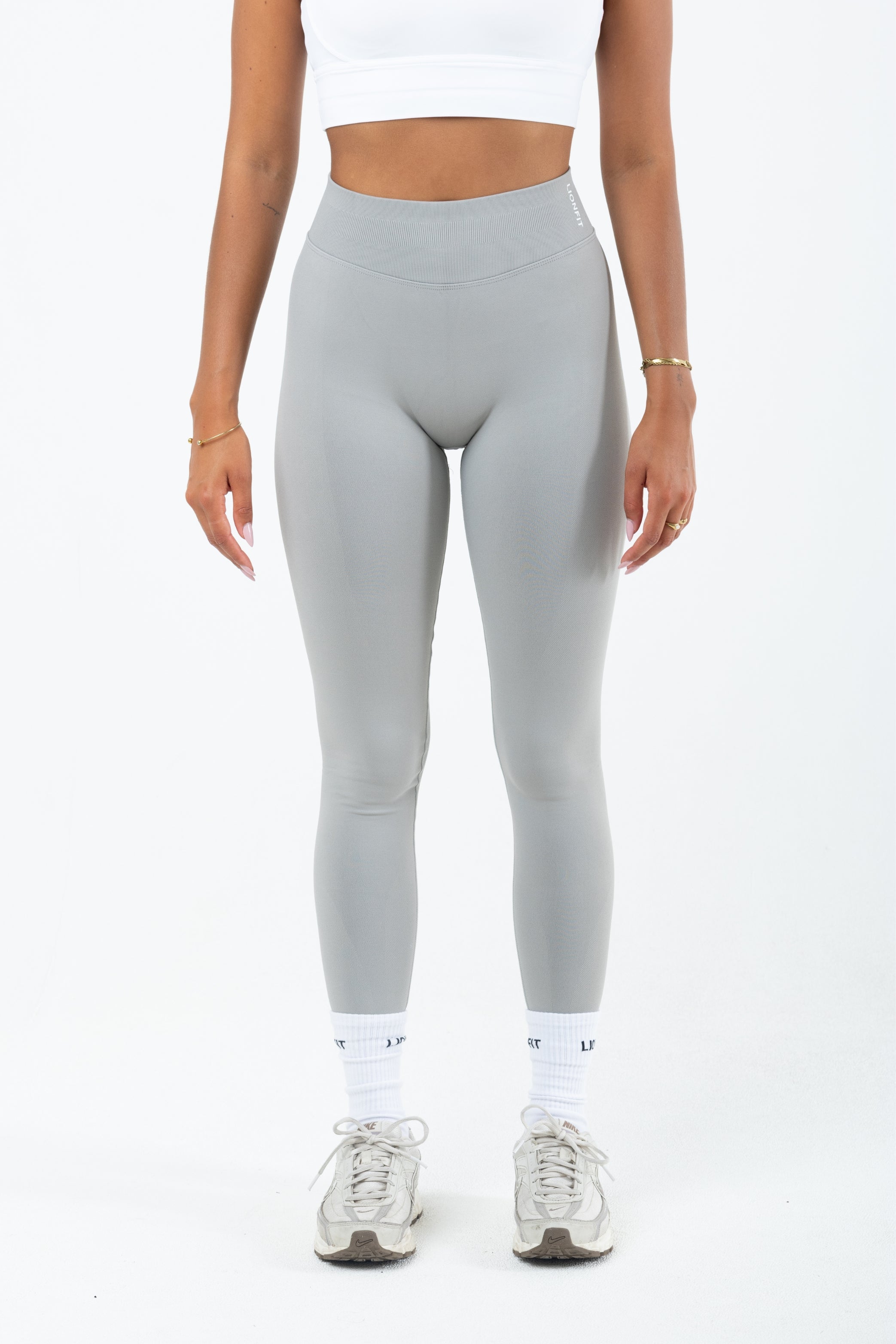 Kiara Seamless Mid Waist Leggings Light Grey