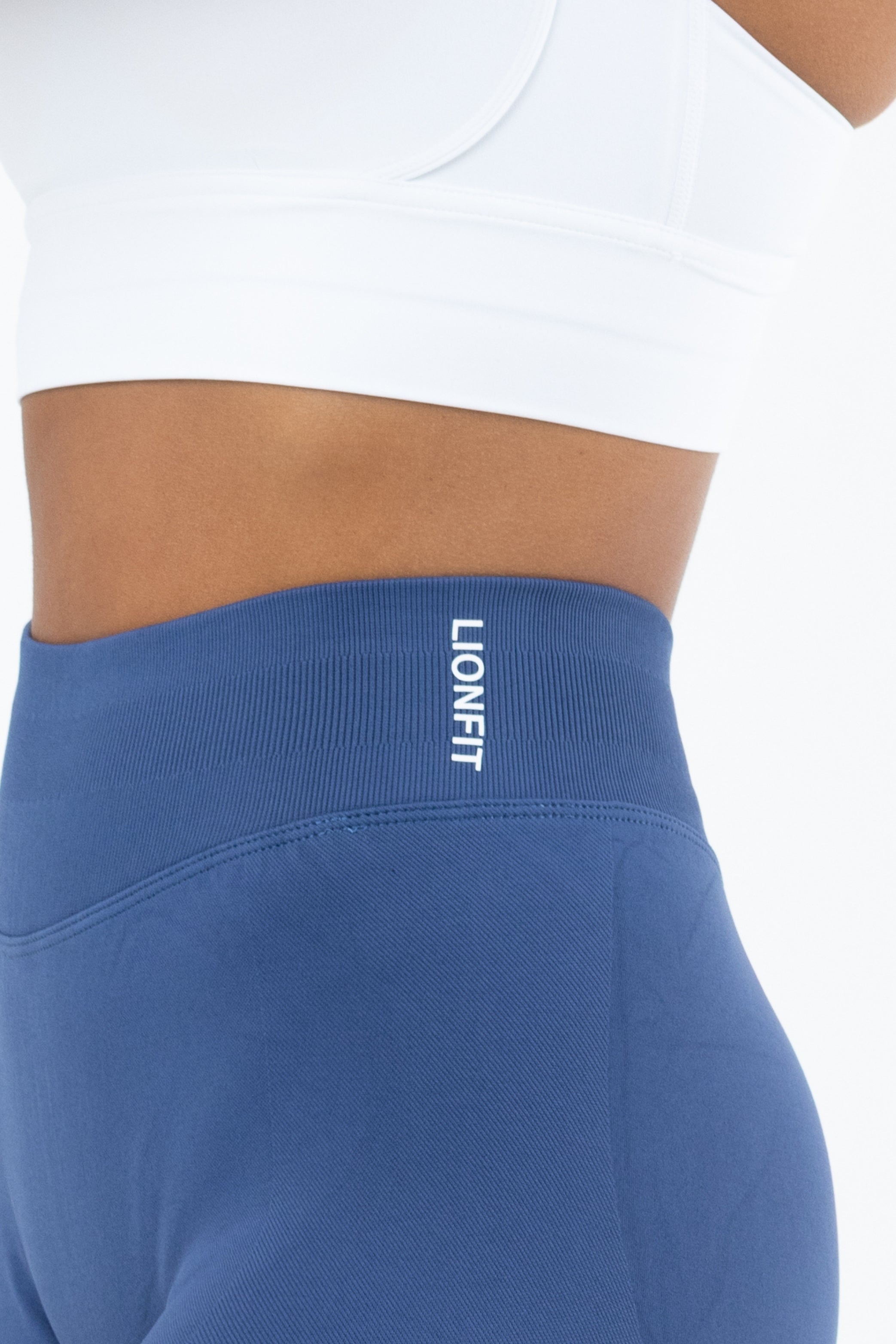 Kiara Seamless Mid Waist Leggings Mid Blue