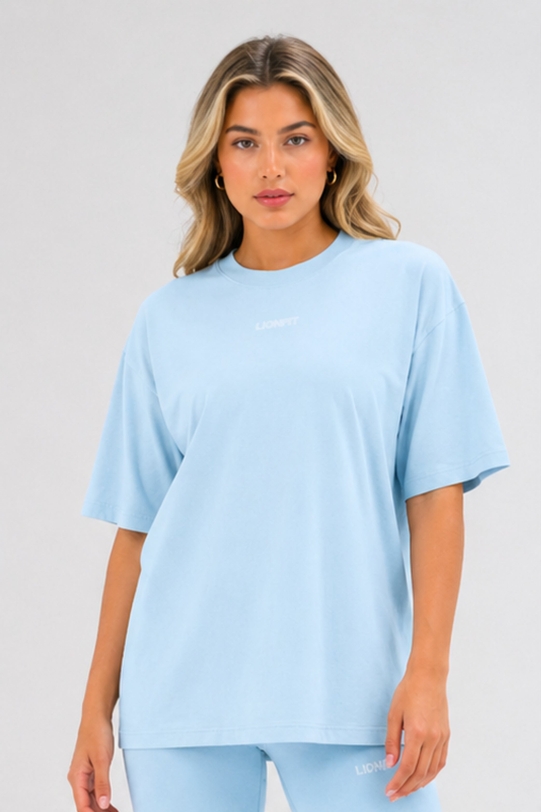 Amara Oversized Tee Blue - Lionfit 1