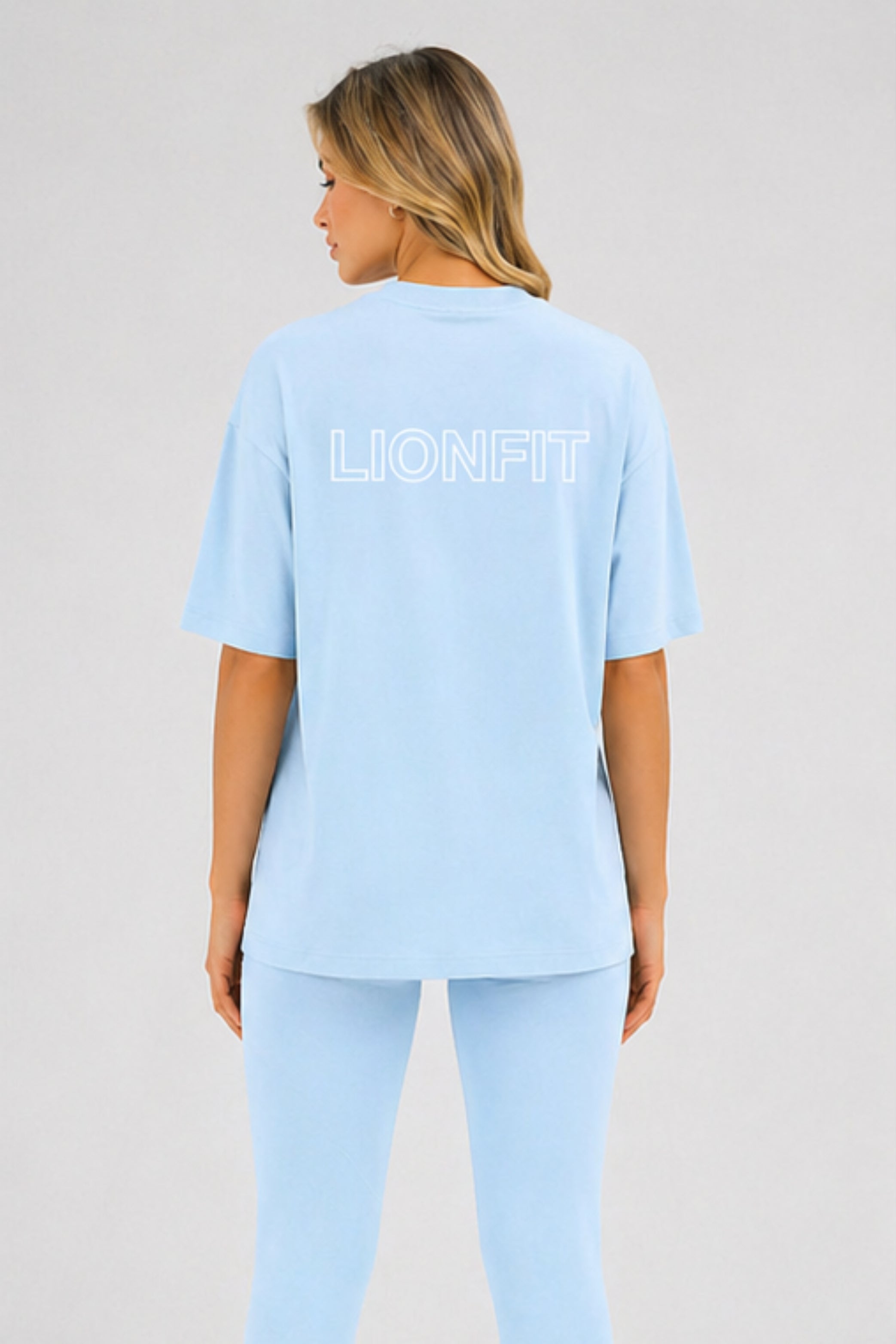 Amara Oversized Tee Blue - Lionfit 4