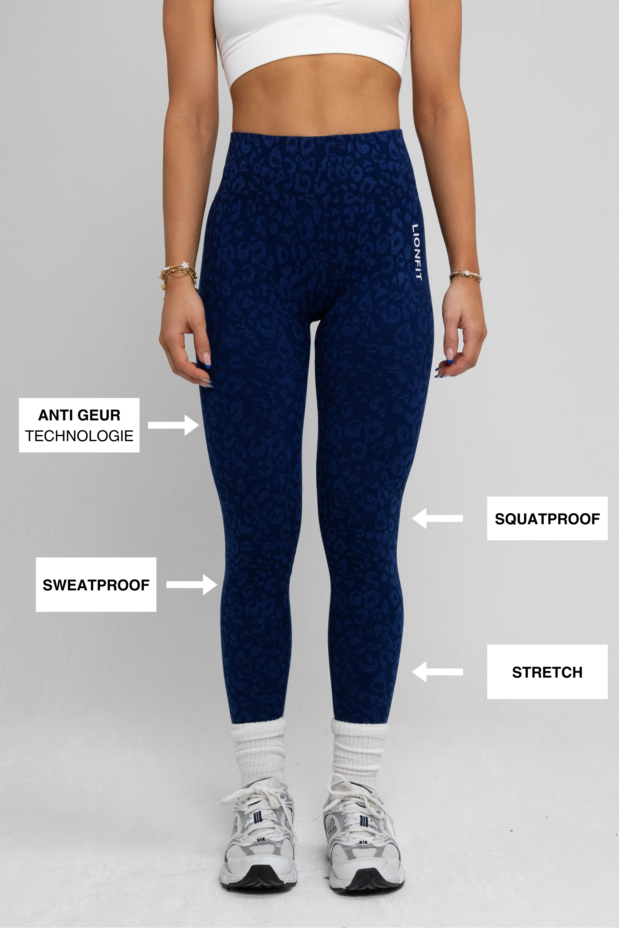 Seamless Leggings Dark Blue Panther