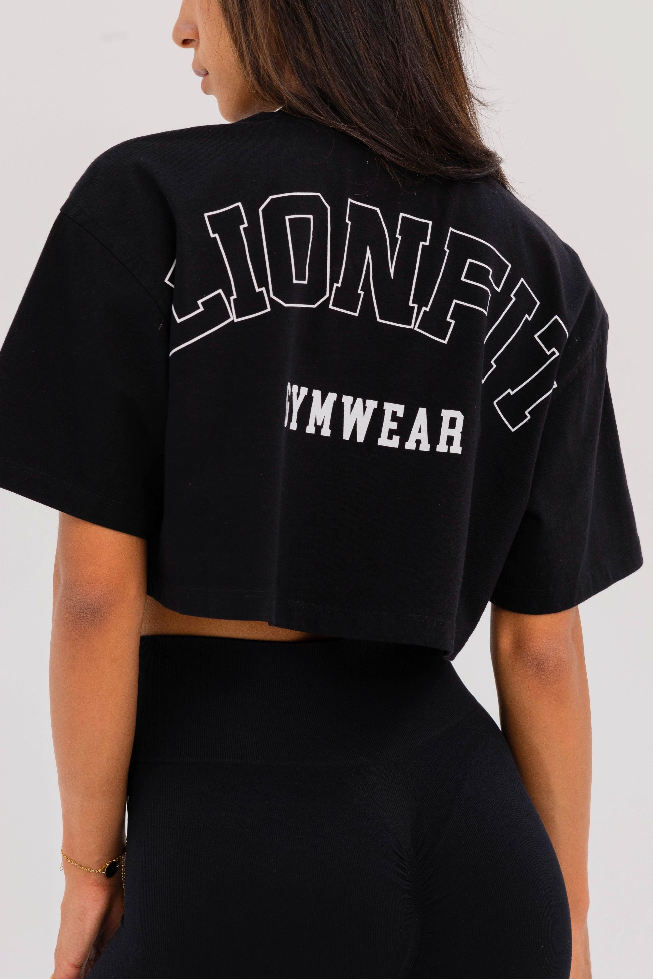 Kion Cropped Tee Black - Lionfit