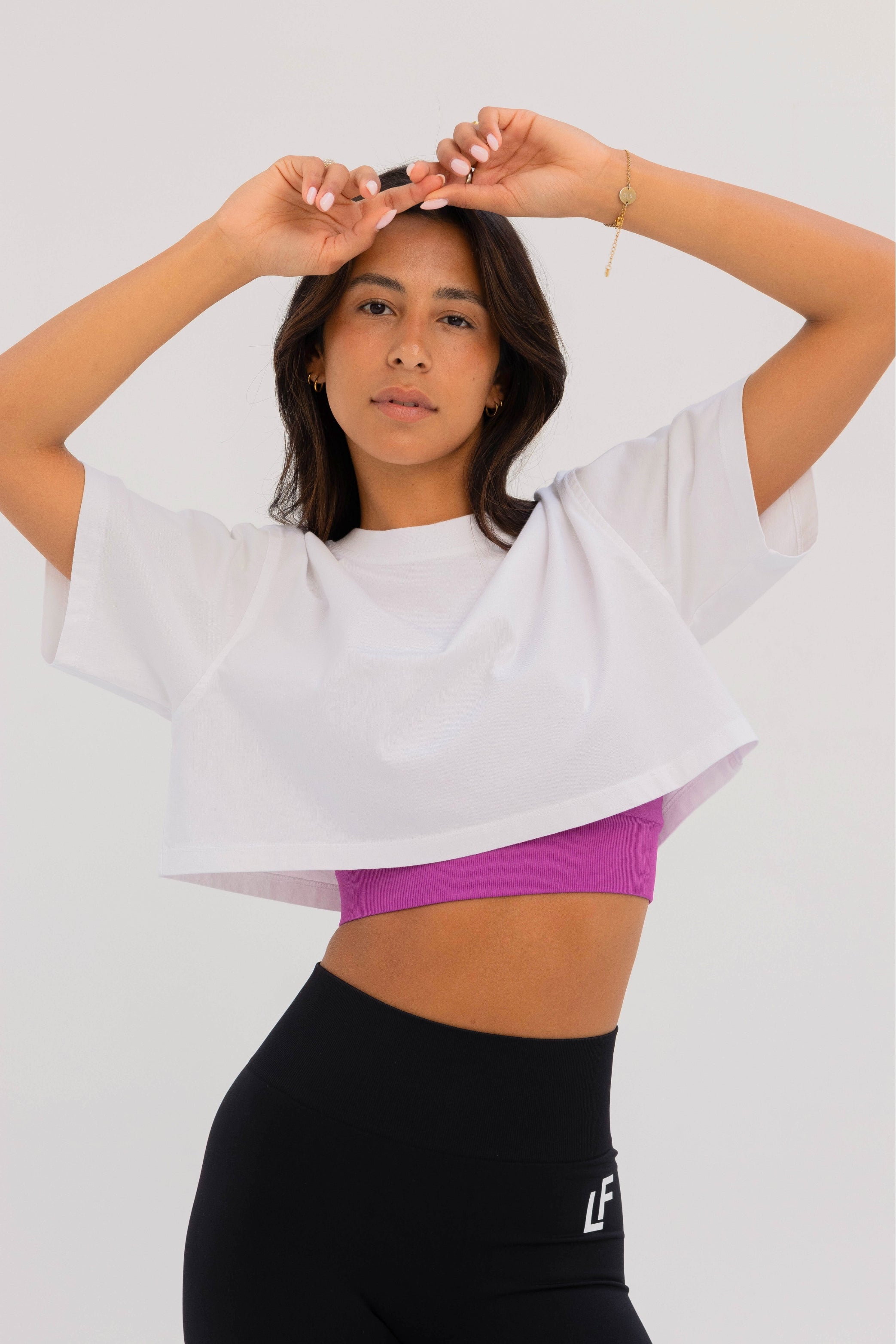 Kion Cropped Tee White - Lionfit