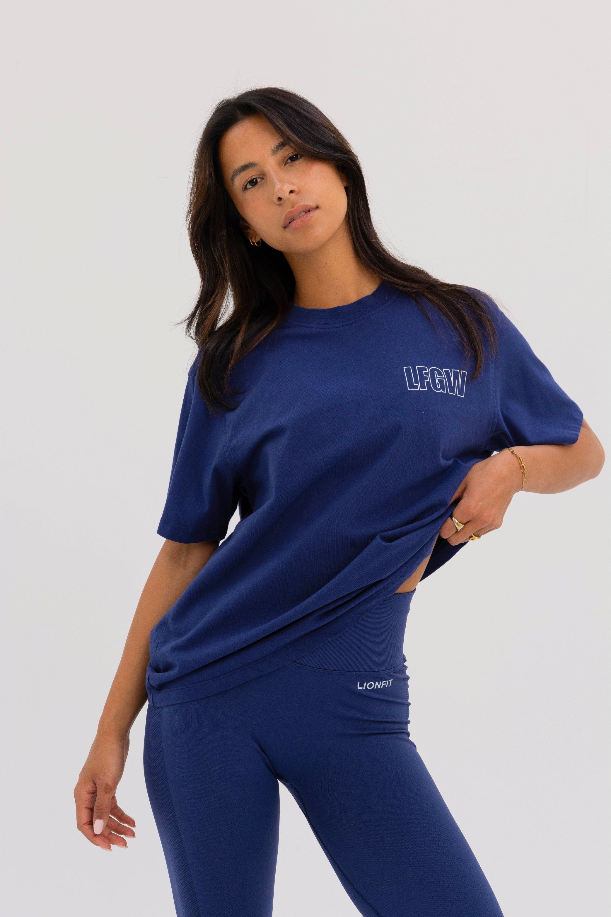 Kion Oversized Tee Dark Blue - Lionfit