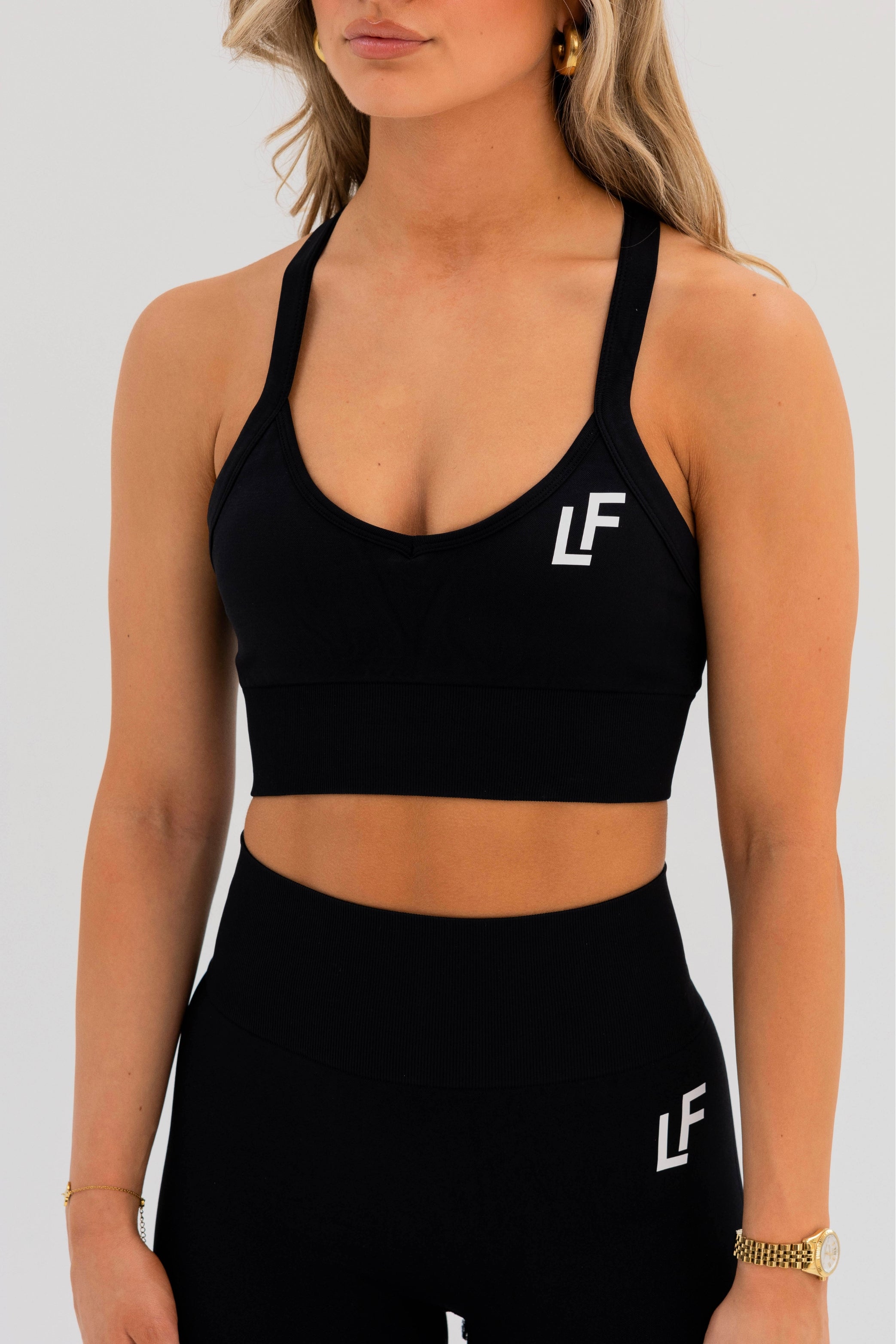 Kion Seamless Cross Bra Black - Lionfit