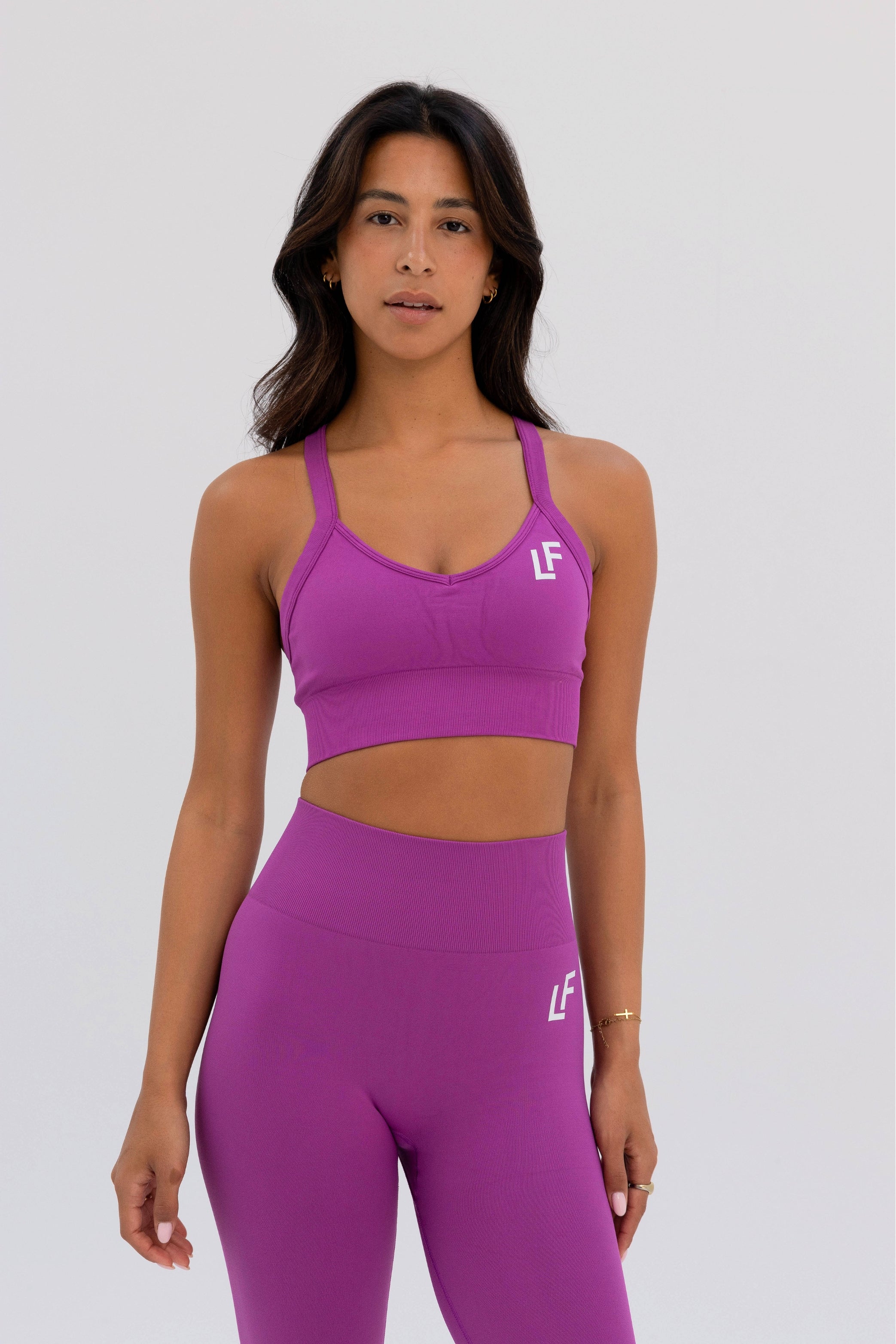 Kion Seamless Cross Bra Dark Pink - Lionfit