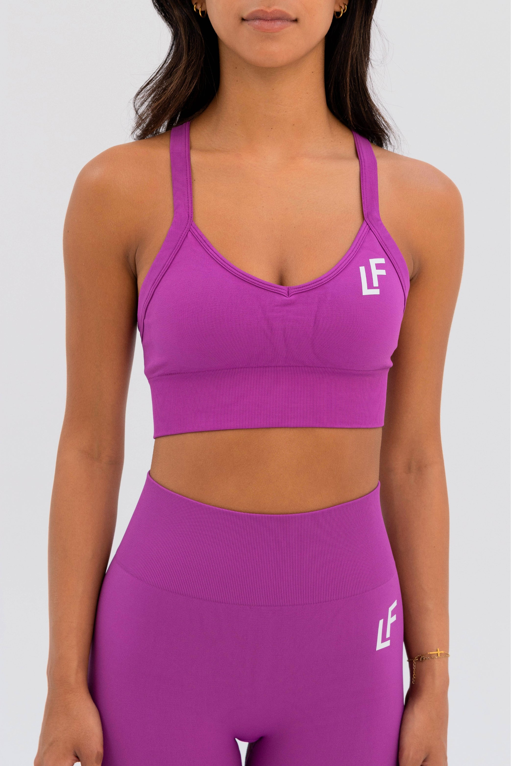 Kion Seamless Cross Bra Dark Pink - Lionfit