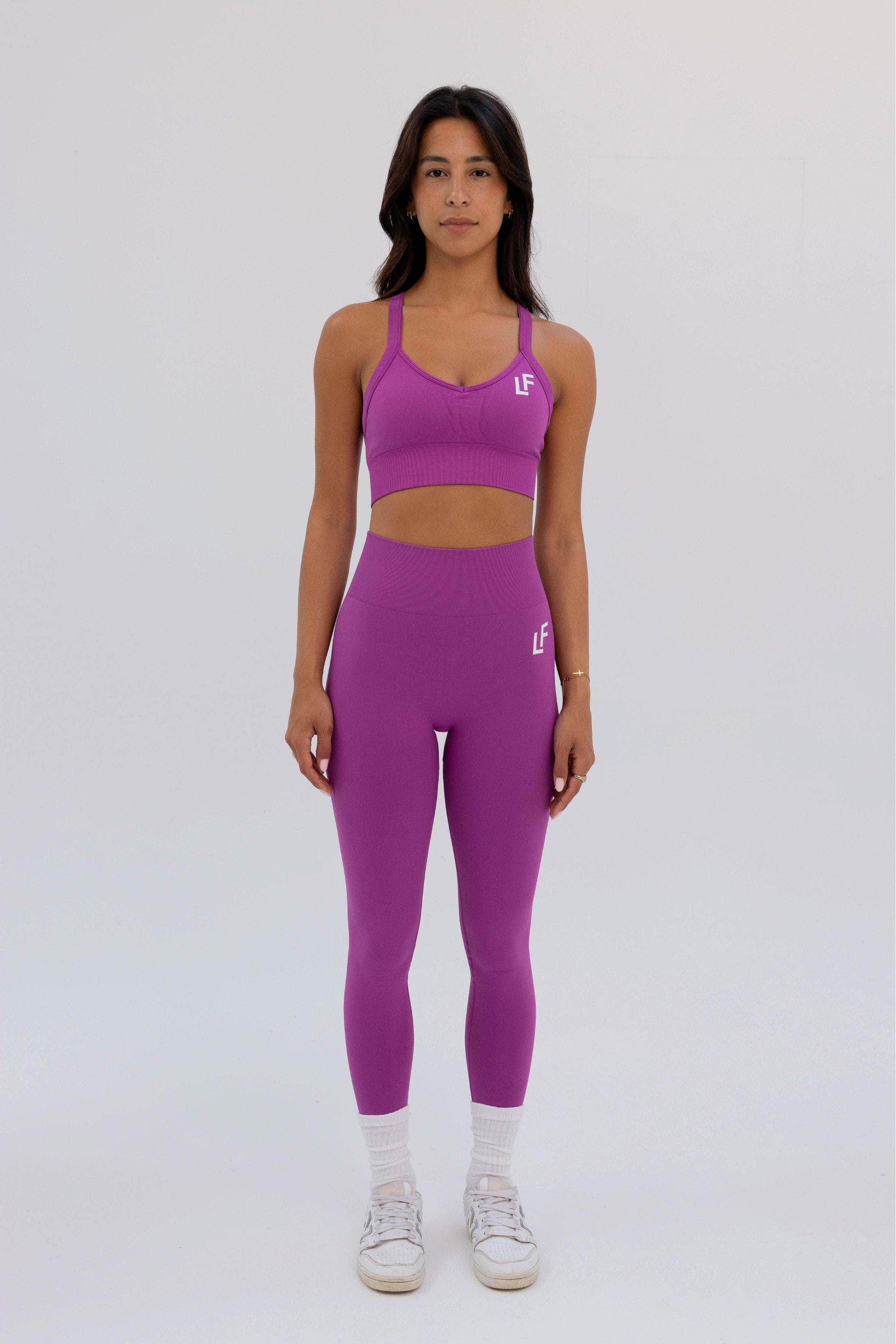 Kion Seamless Cross Bra Dark Pink - Lionfit