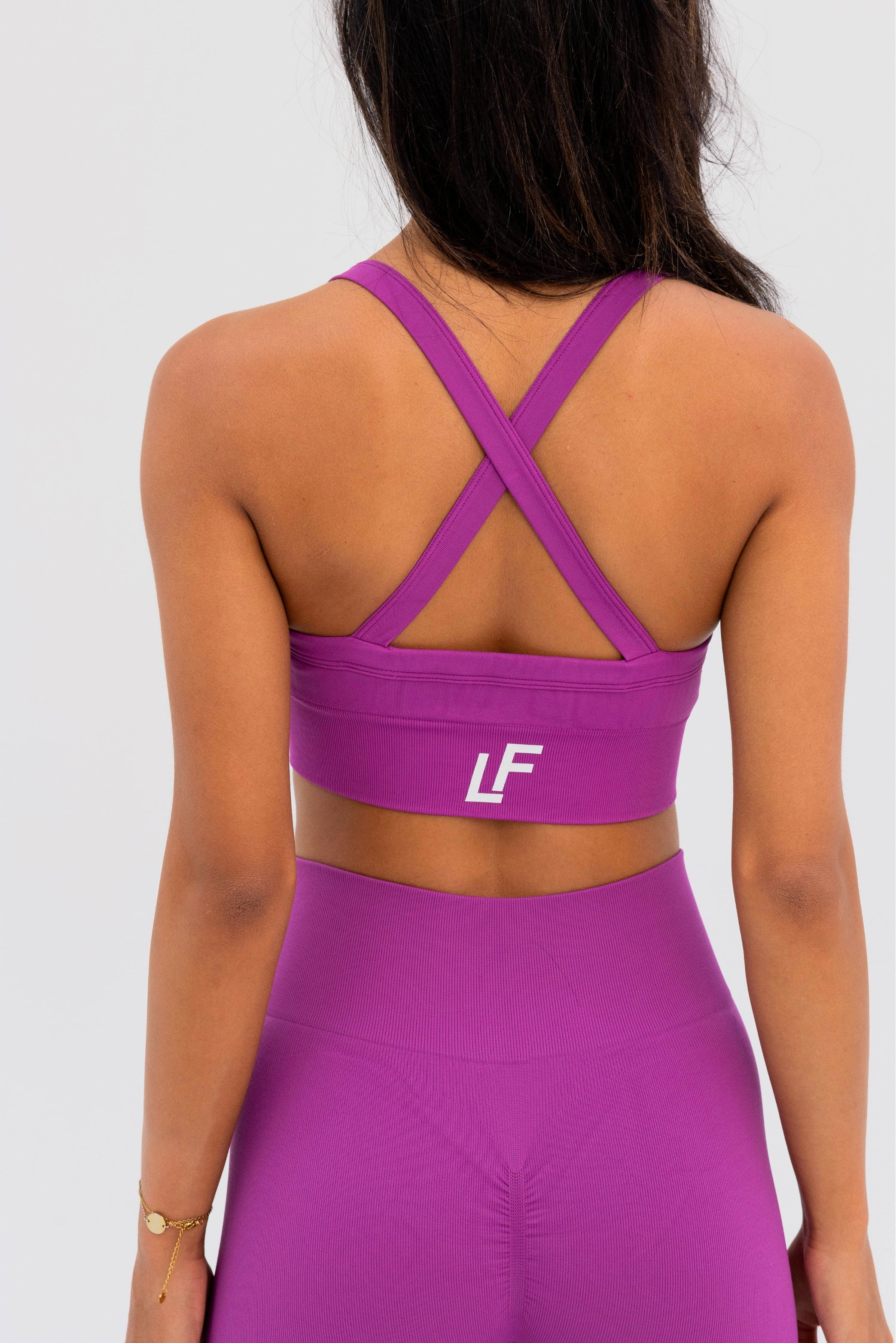 Kion Seamless Cross Bra Dark Pink - Lionfit