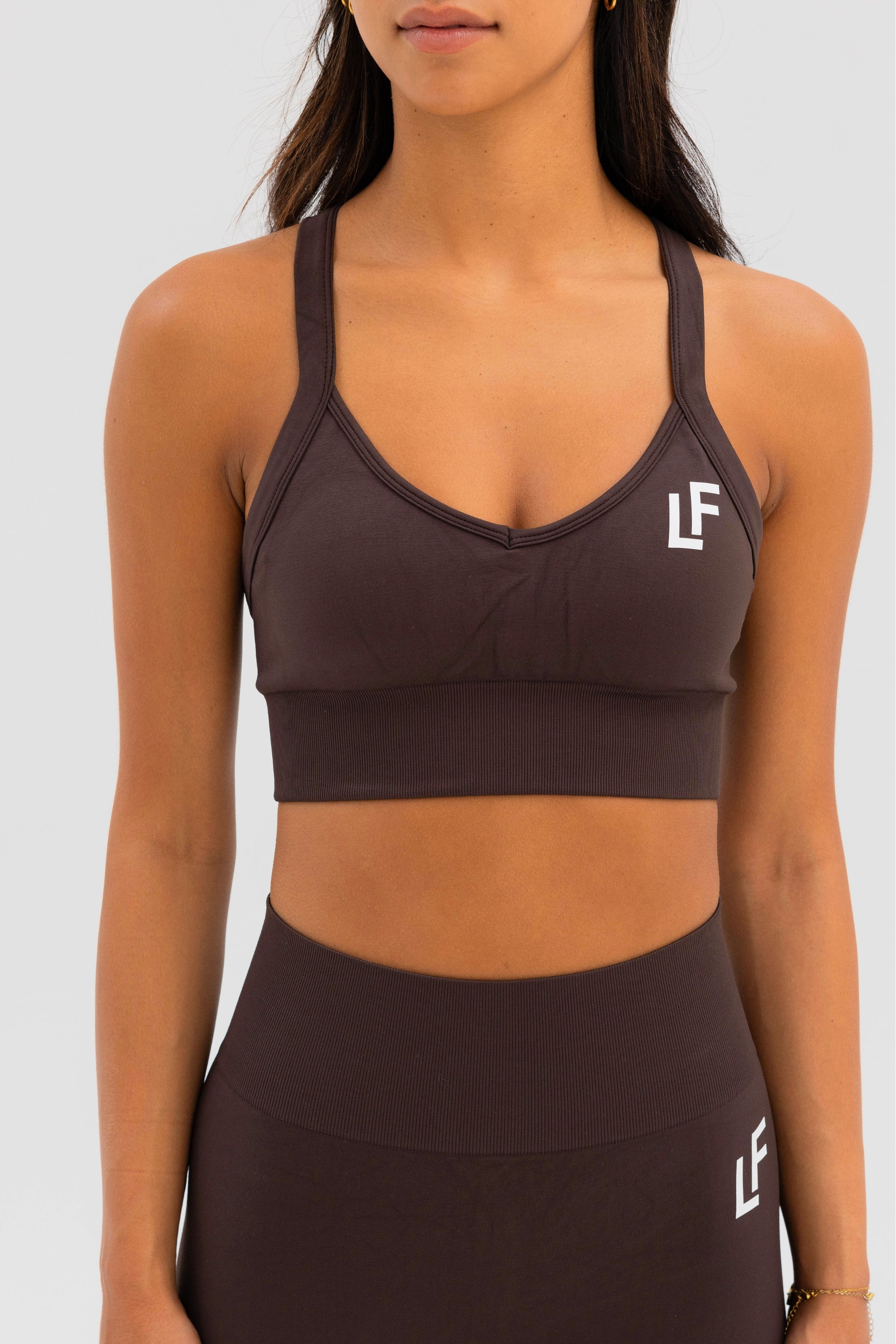 Kion Seamless Cross Bra Deep Mocca - Lionfit