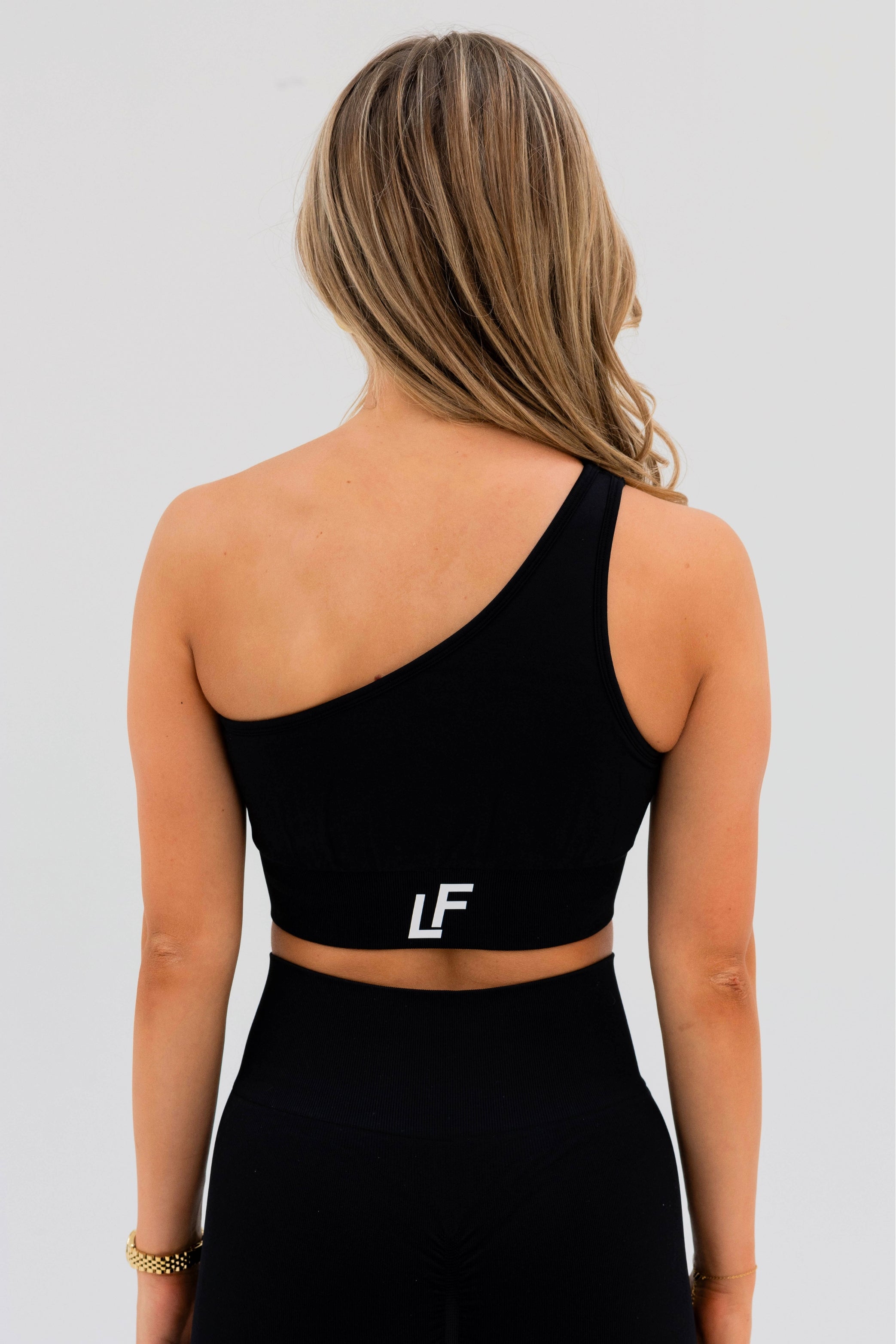 Kion Seamless One Shoulder Bra Black - Lionfit