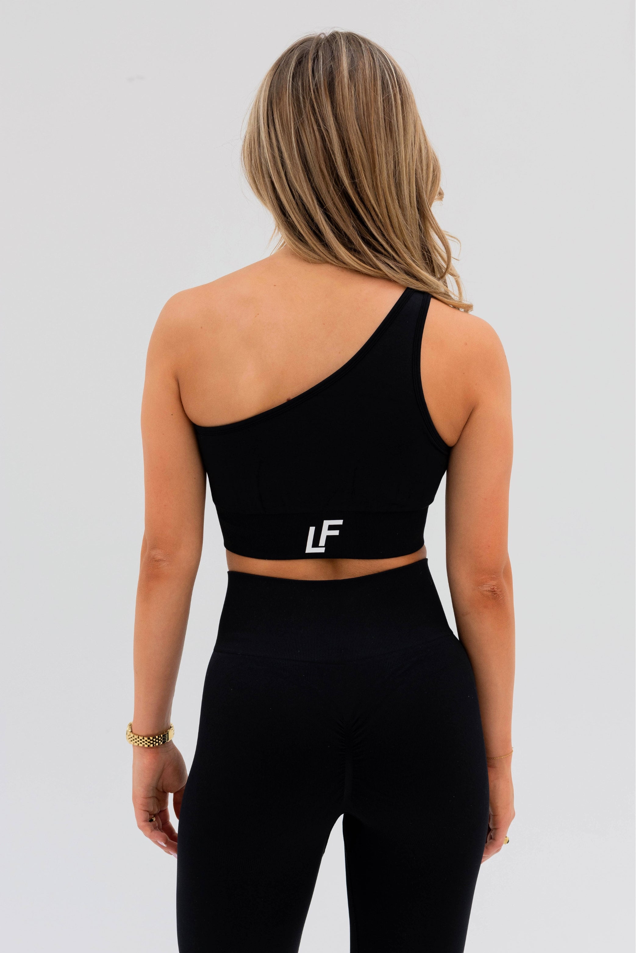 Kion Seamless One Shoulder Bra Black - Lionfit