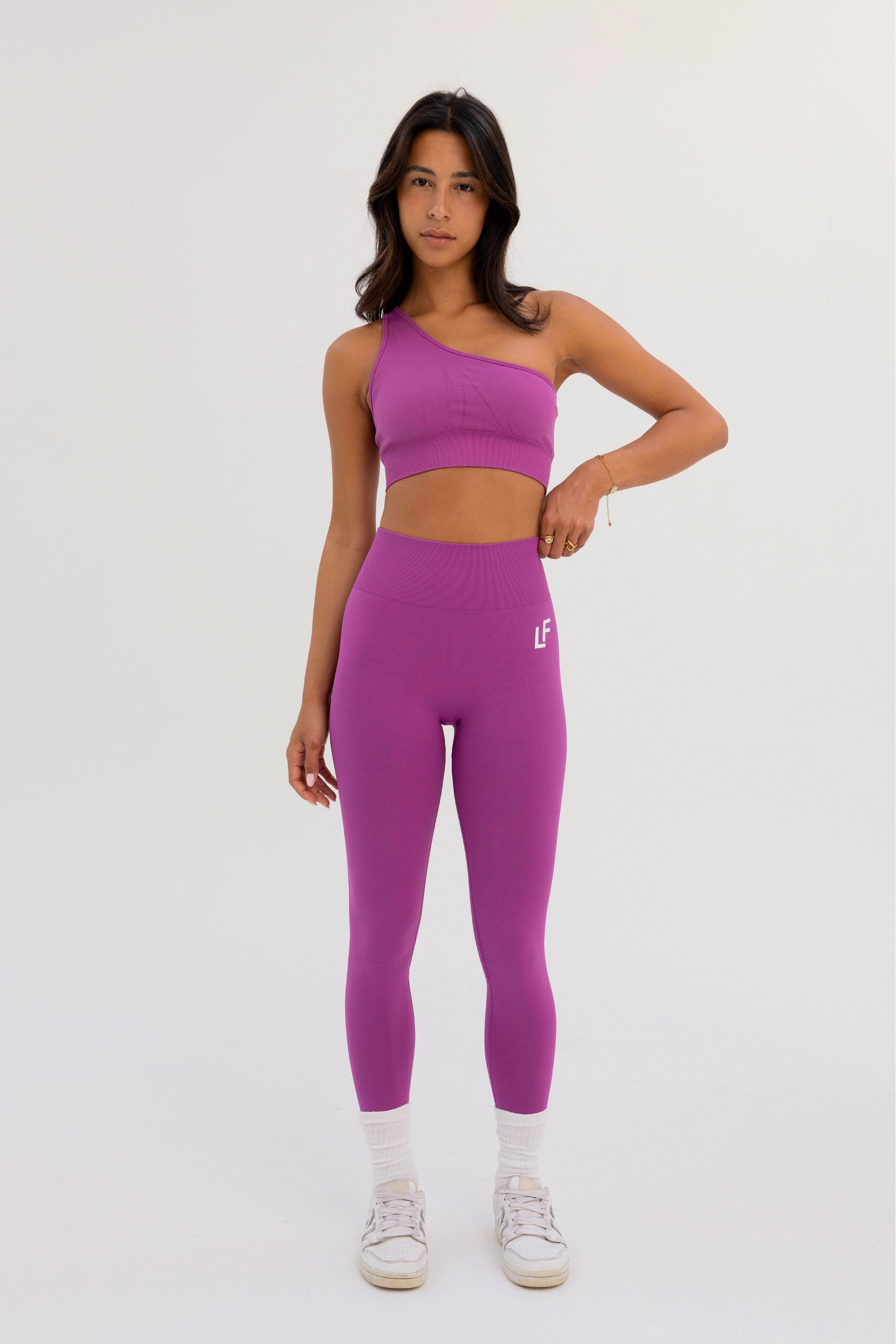 Kion Seamless One Shoulder Bra Dark Pink - Lionfit