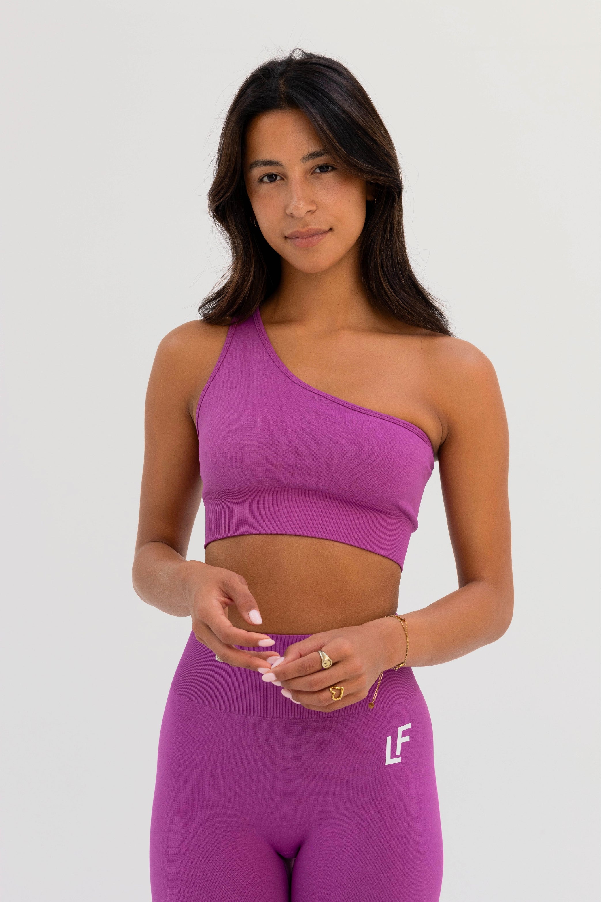 Kion Seamless One Shoulder Bra Dark Pink - Lionfit