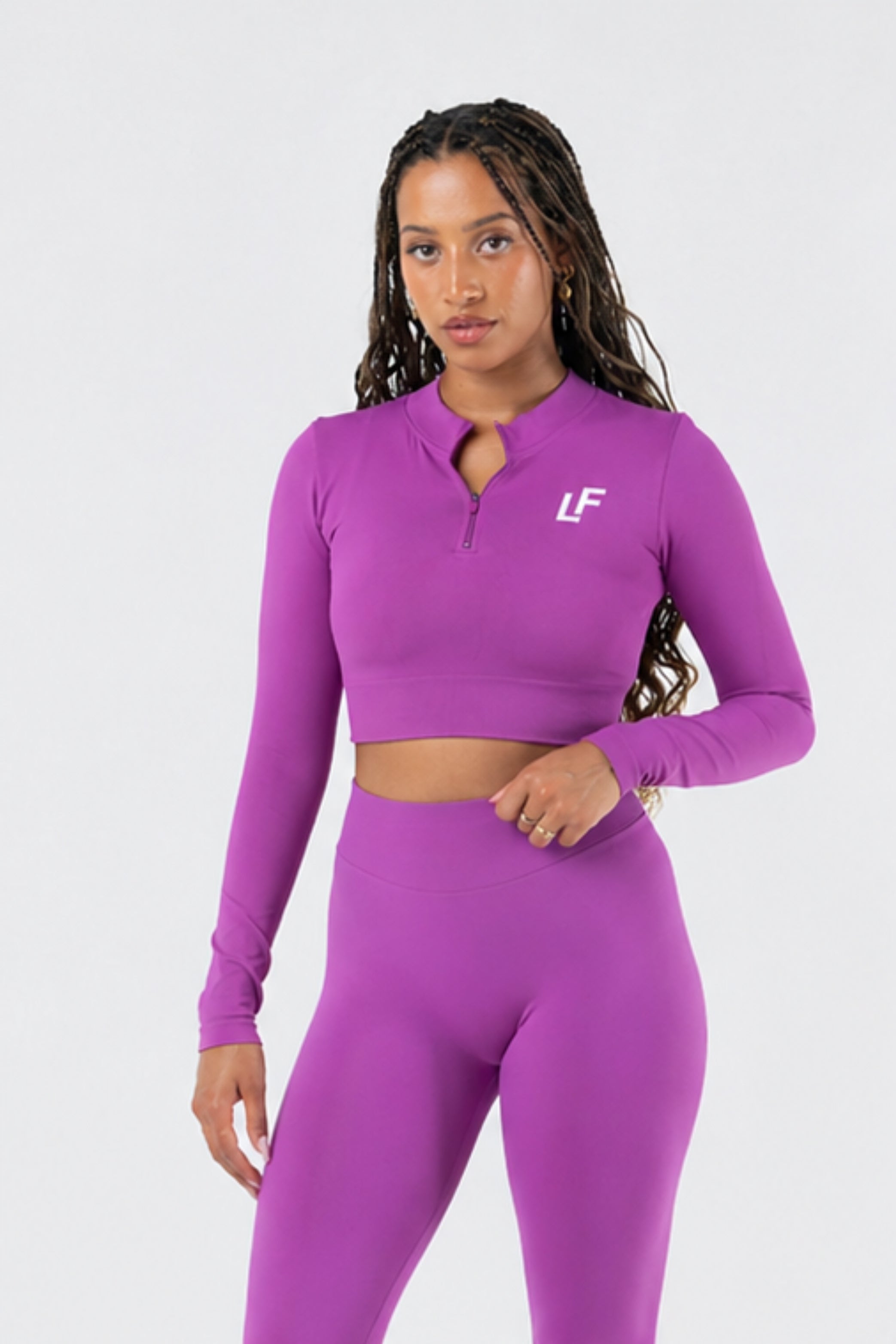 Kion Halfzip Top Dark Pink - Lionfit 1