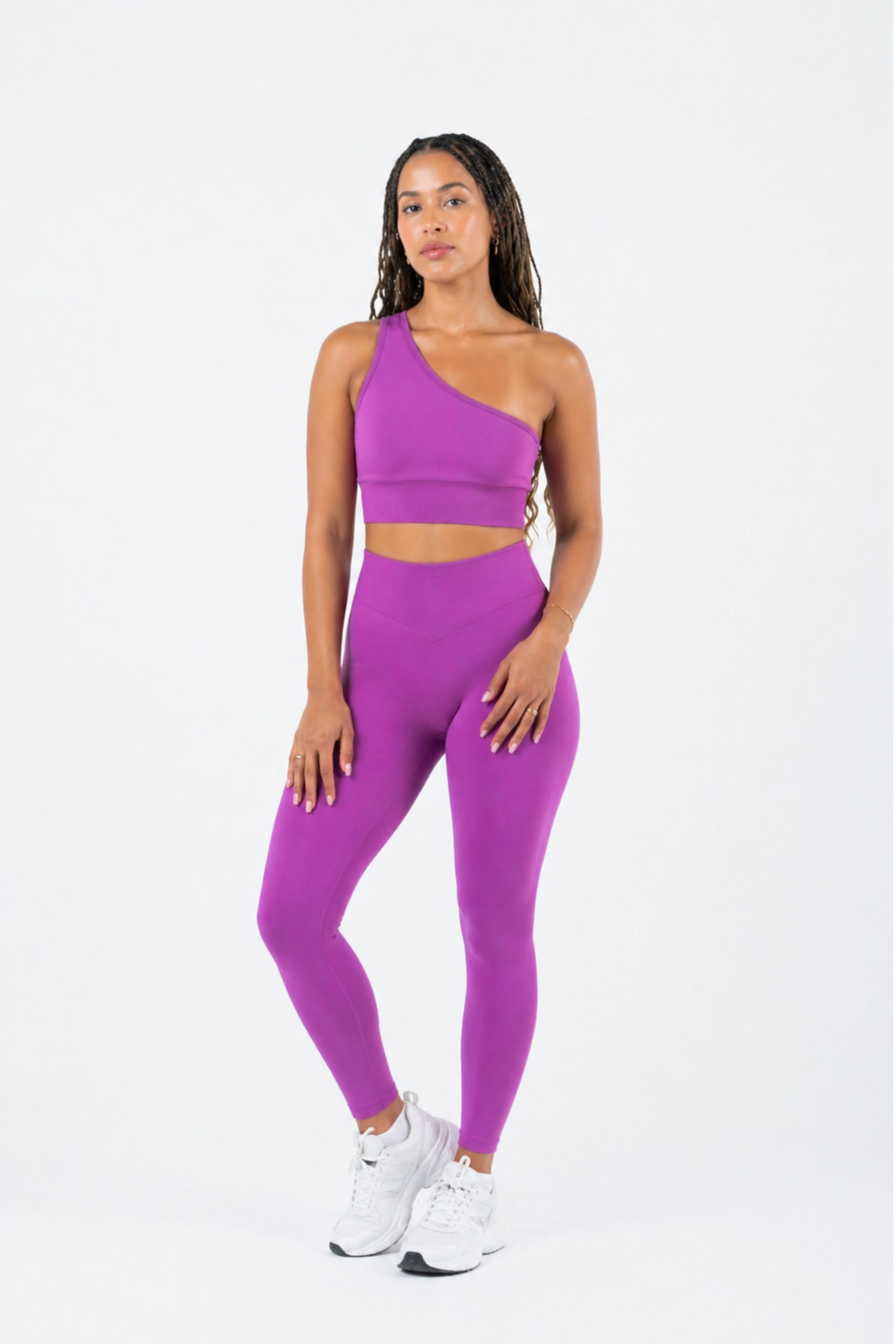 Kion Seamless One Shoulder Bra Dark Pink - Lionfit 3