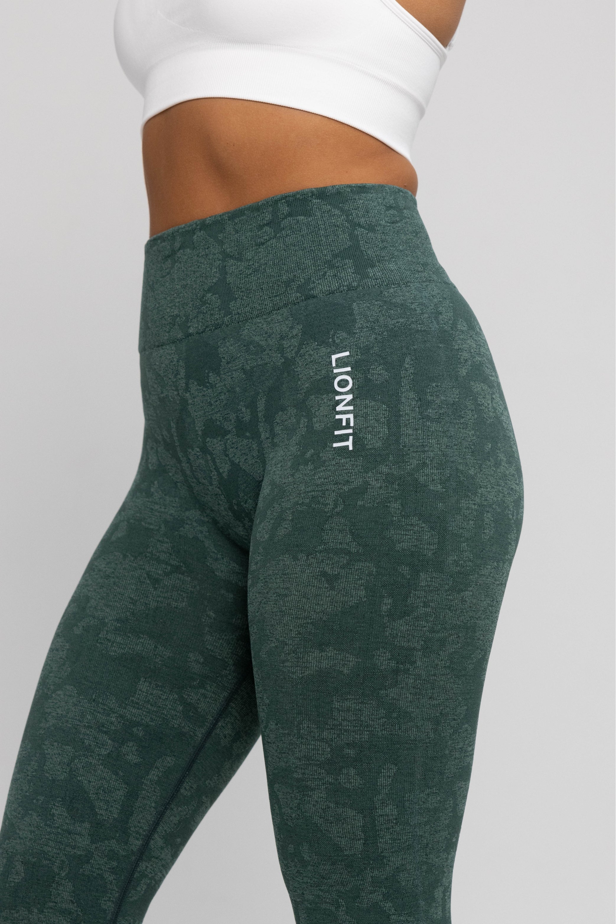 Seamless Leggings Green Camo - Lionfit