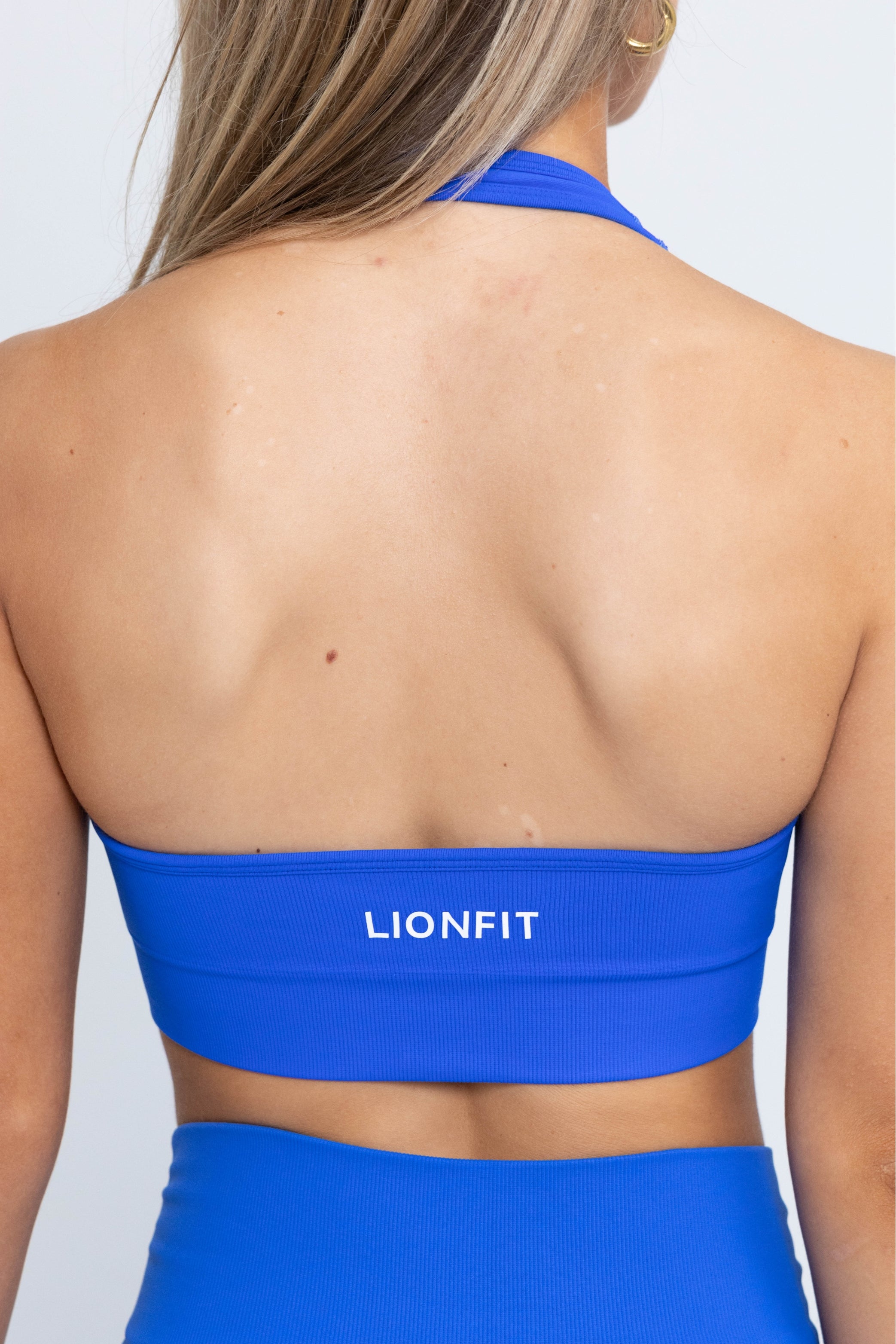 LIONFIT ZIRA SPORTS BRA BLUE HALTER 