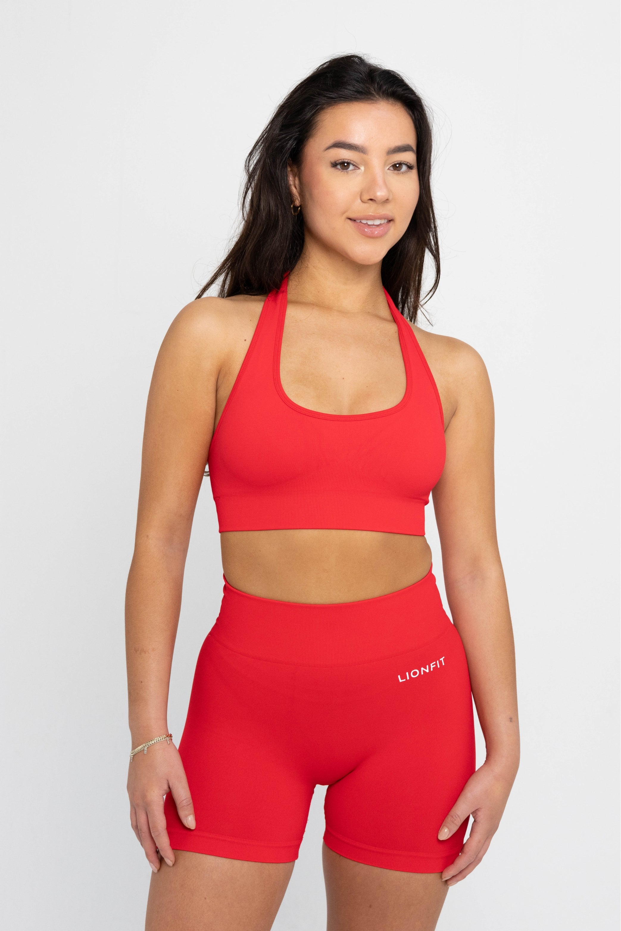 LIONFIT ZIRA Sports Bra Red Halter 