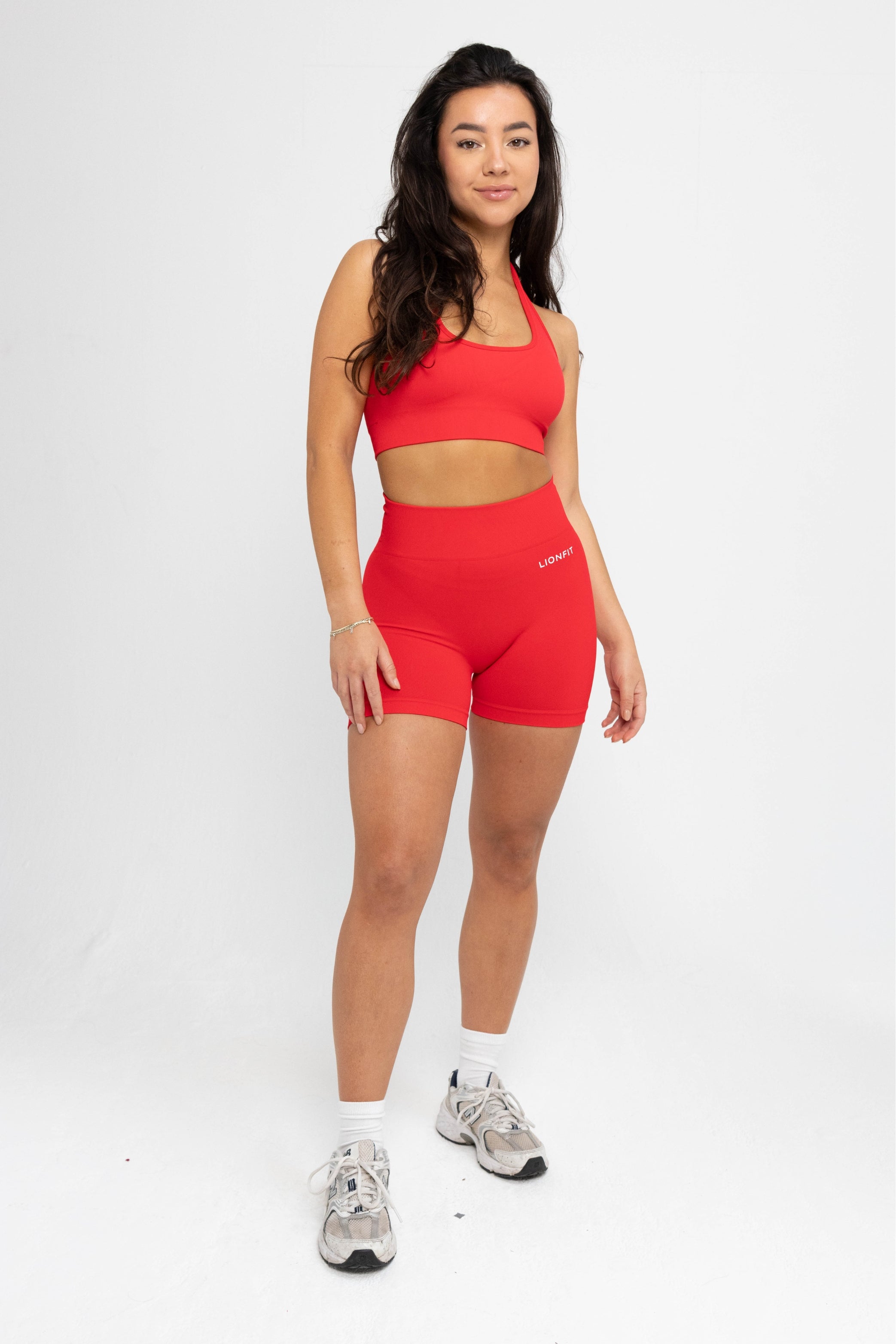 LIONFIT ZIRA Sports Bra Red Halter 