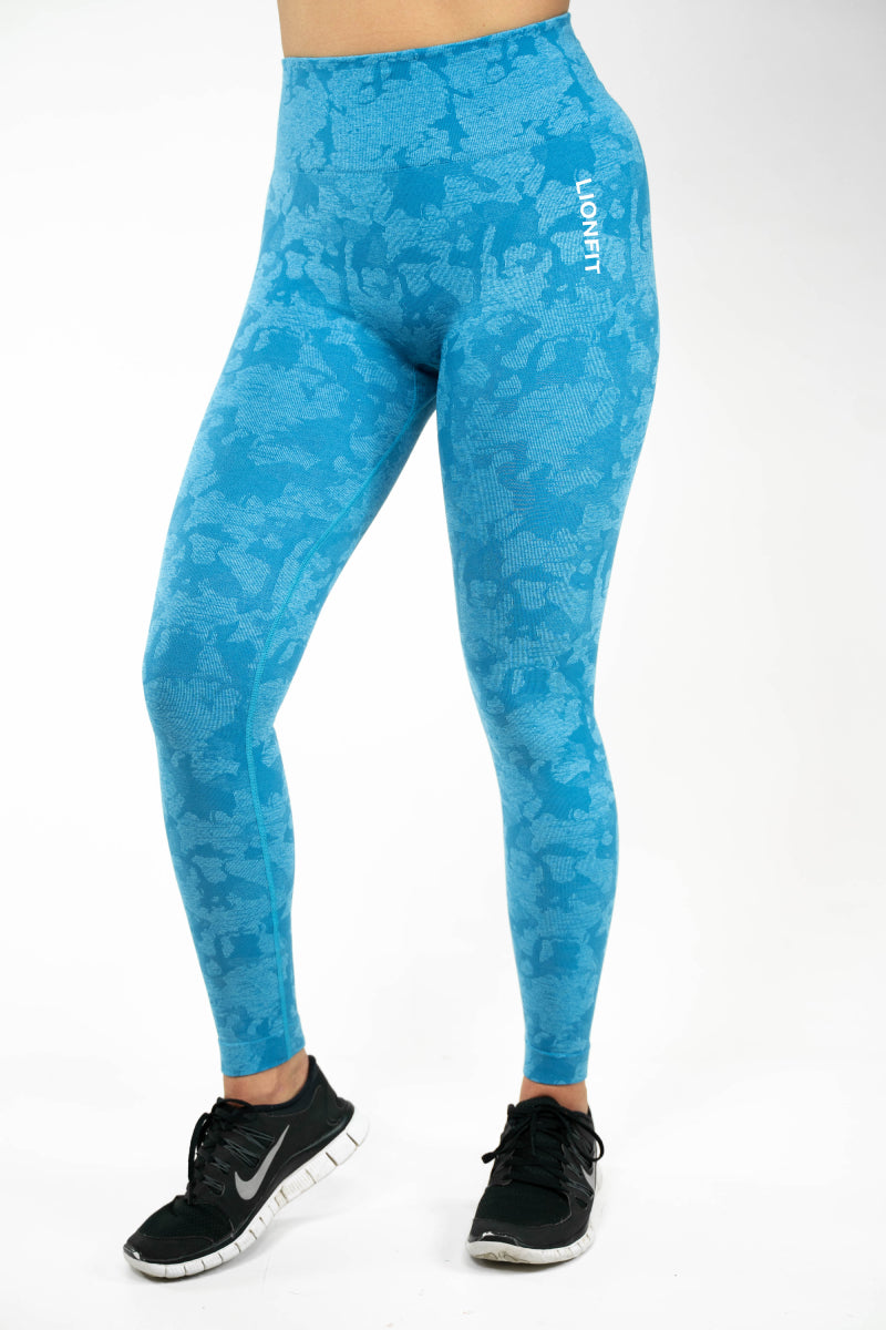 Seamless Light Blue Camo Legging Lionfit Side